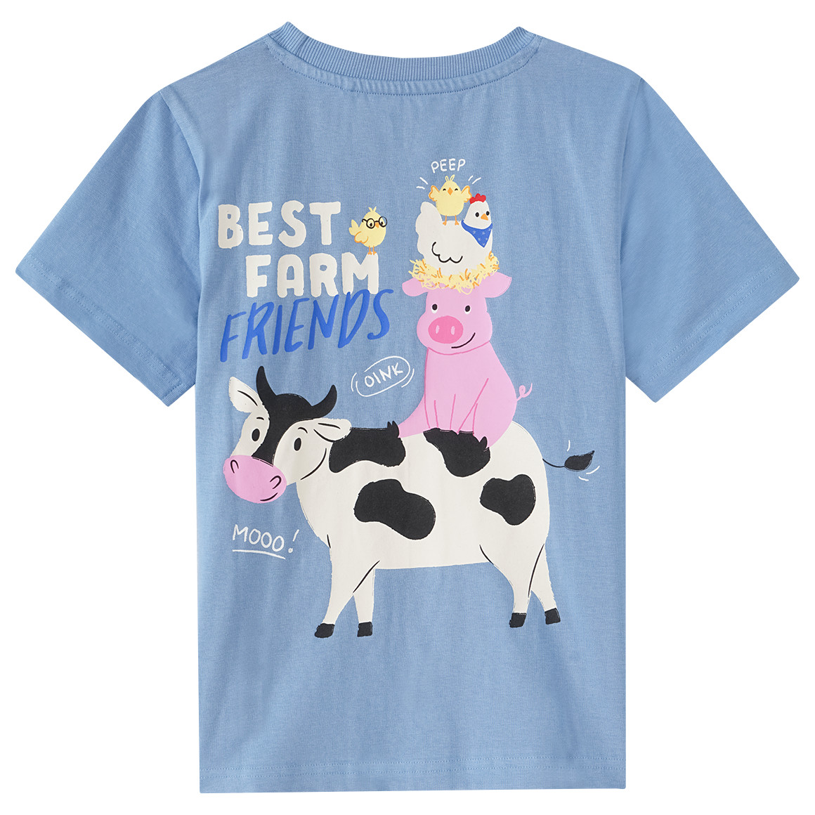 Topolino Jungen T-Shirt mit kleinem Print hellblau