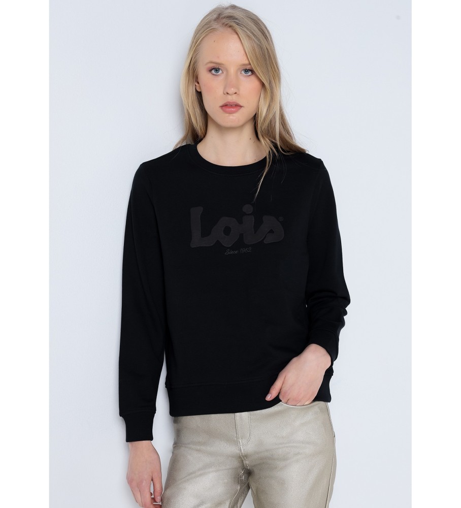 Moletom Lois com estampa puff preto