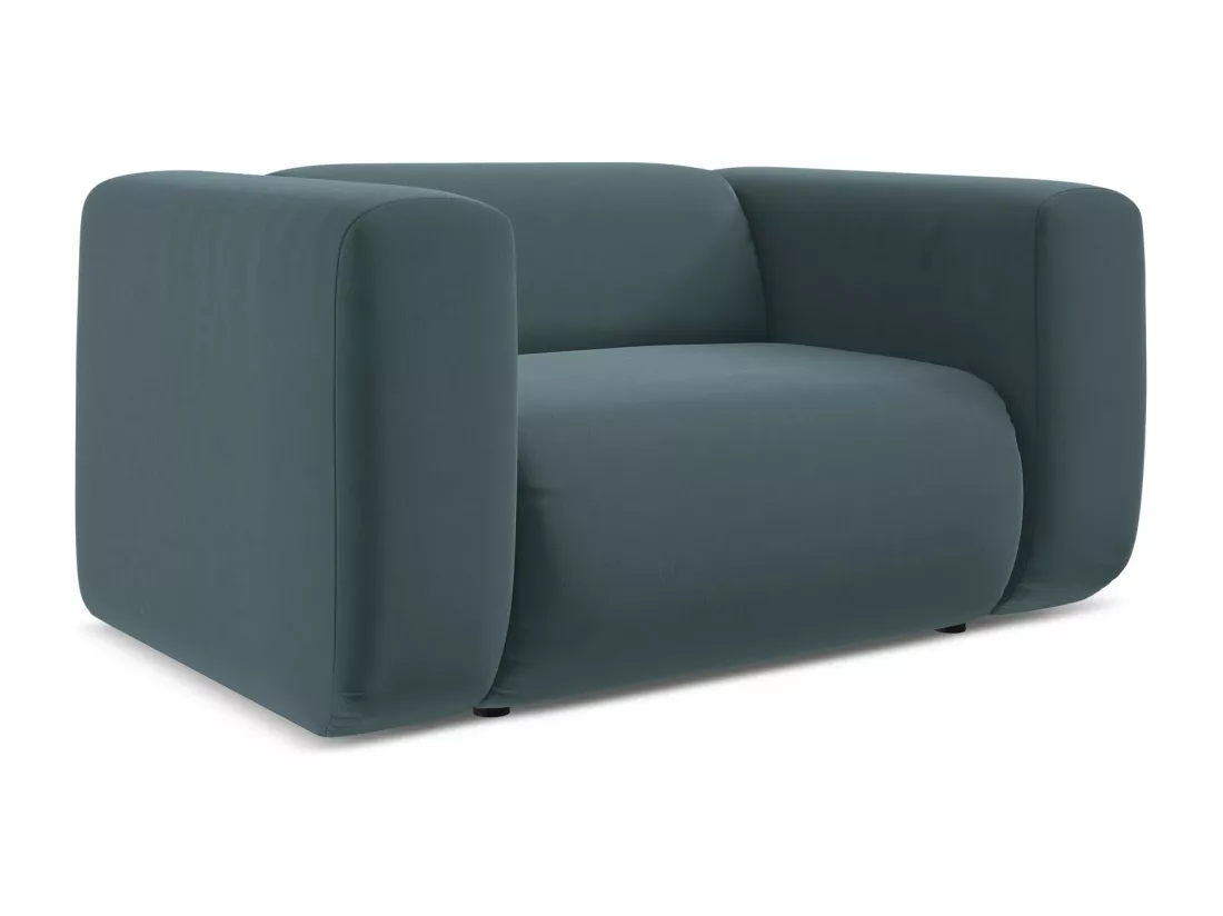 Fauteuil en velours - marin - EKAHI