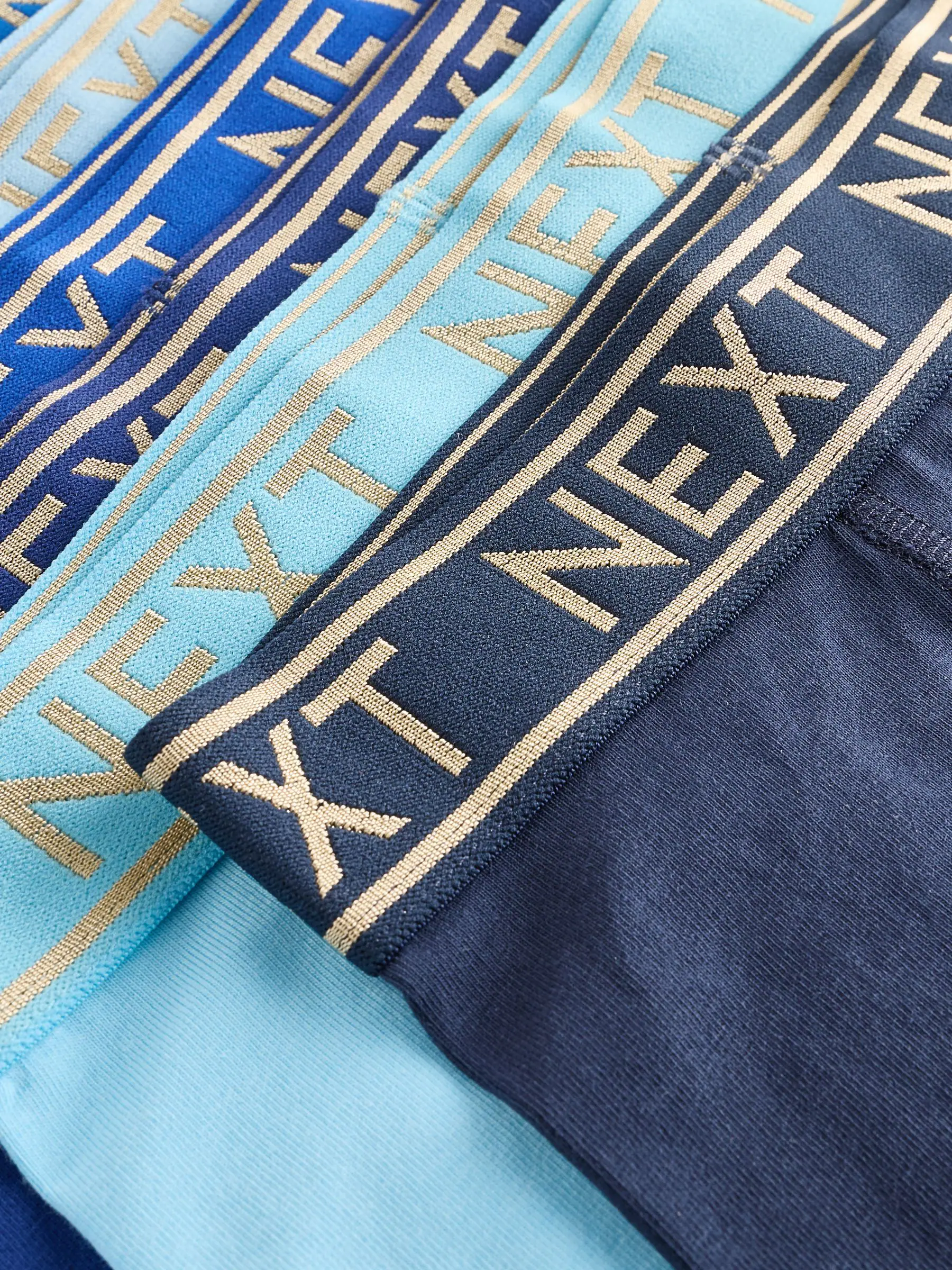 Blauw met goudkleurige tailleband - Verpakking van 7 trunks (2-16jr)