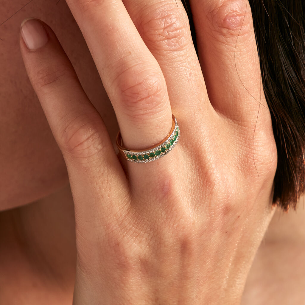 Bague Amias Or Jaune Emeraude Diamant