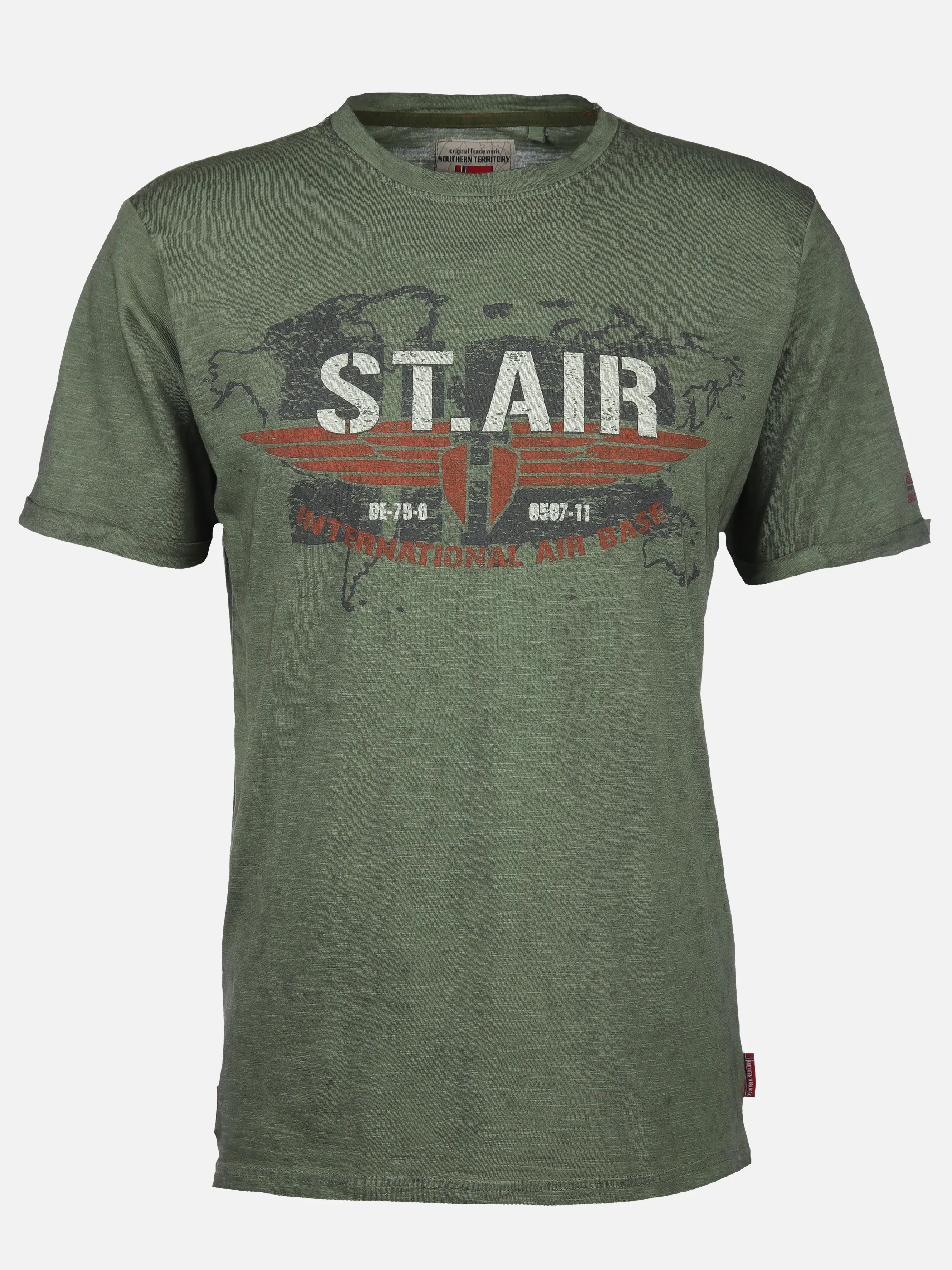 Herren T-Shirt mit Print in Used Optik