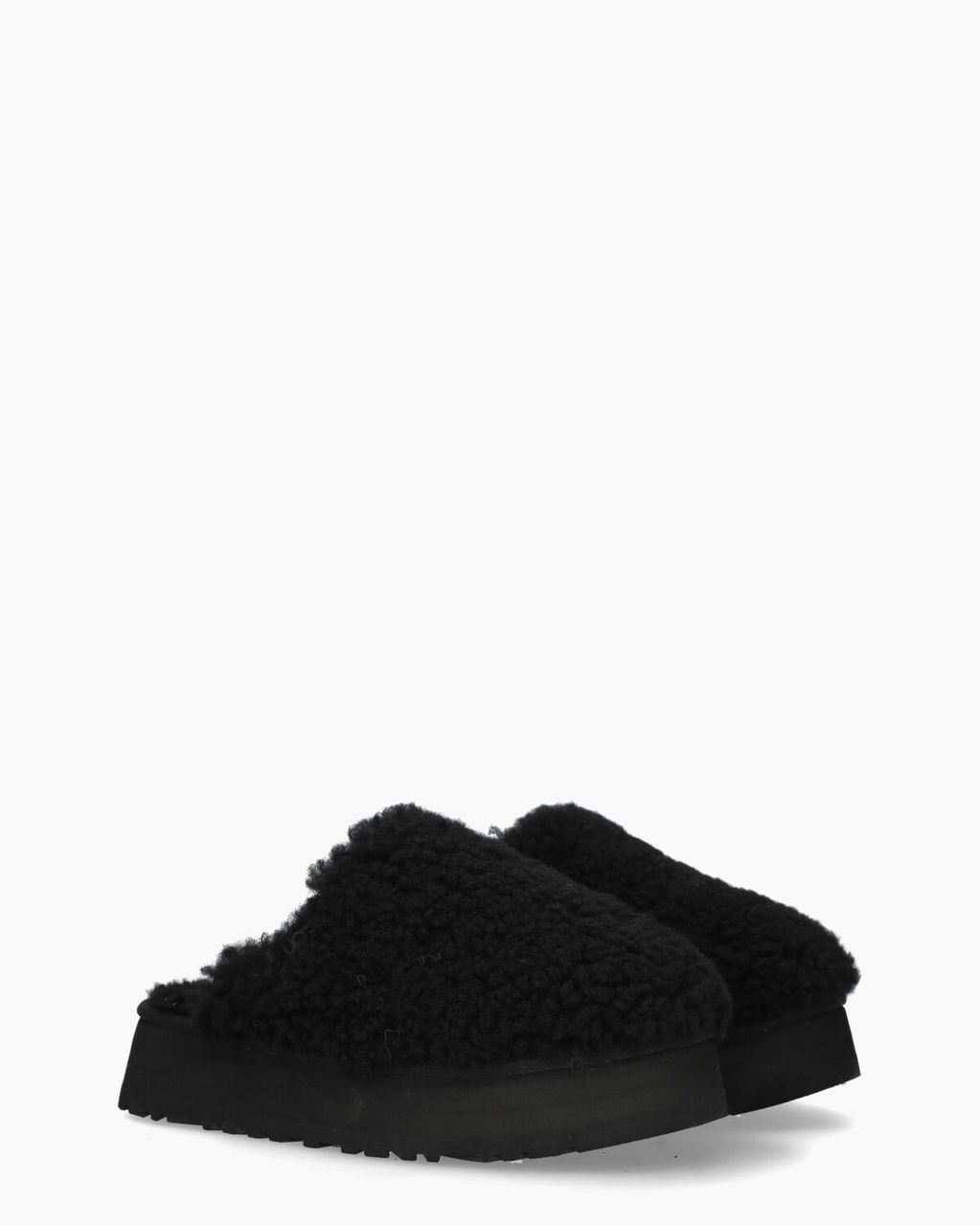 UGG Maxi Curly Platform Slipper Black Damespantoffels