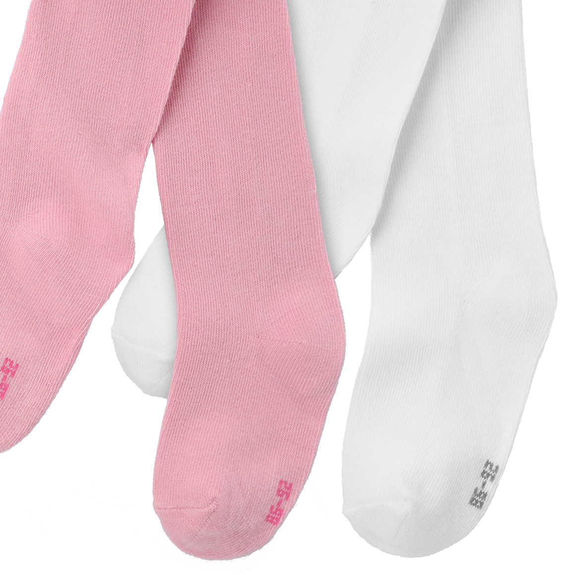 Topomini 2 Baby Strumpfhosen im Basic-Look rosa / weiss