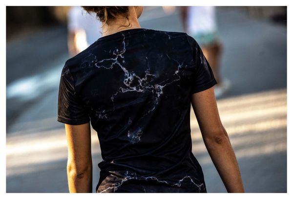 T-Shirt De Sport Manches Courtes Rogelli Marble - Femme - Noir