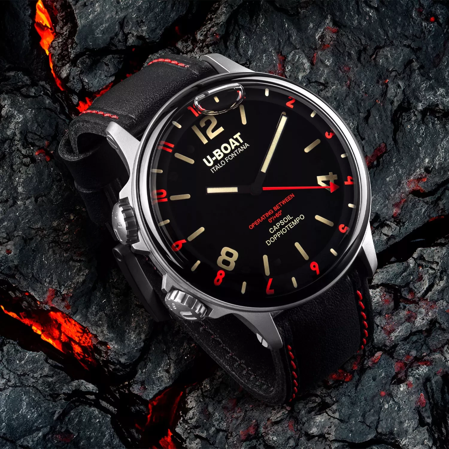 U-BOAT Capsoil Doppiotempo 55 SS Red Rehaut U9674