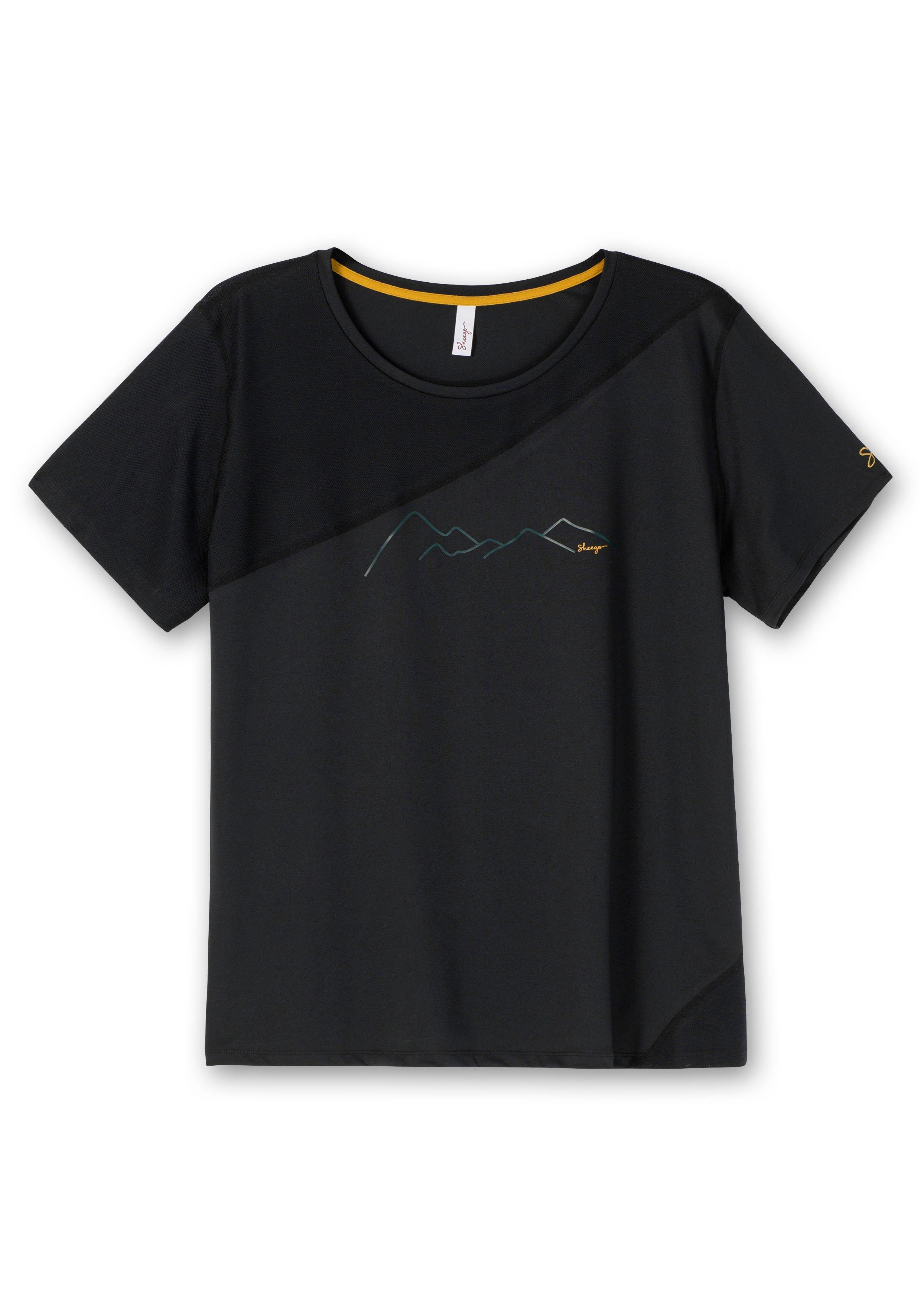 Funktionsshirt mit Mesh-Einsätzen und Frontprint