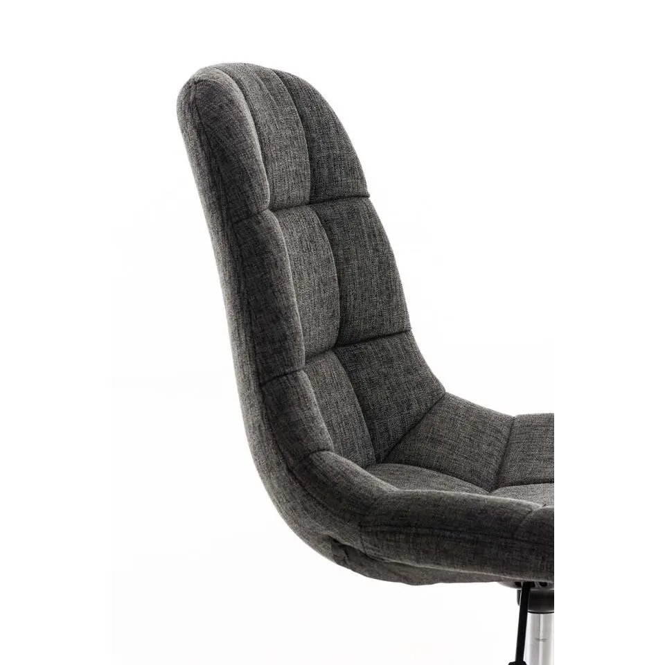 CLP Bureaustoel Emil chroom Frame - Stof - donkergrijs
