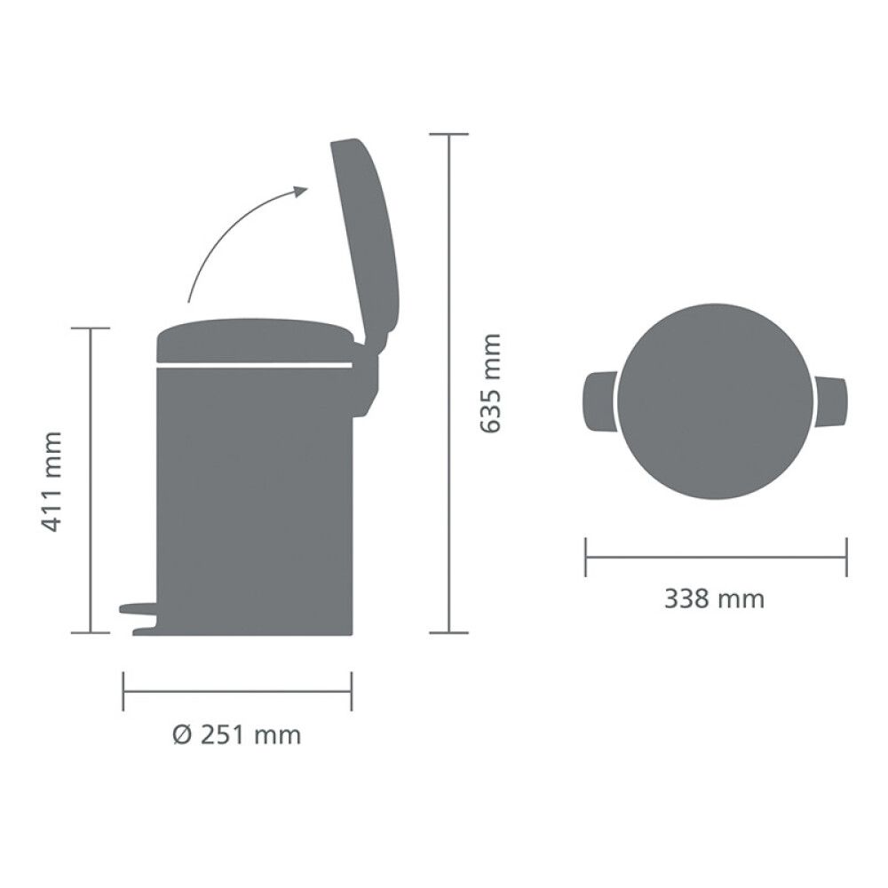 PEDALBØTTE BRABANTIA NEW ICON 12L MATT STÅL