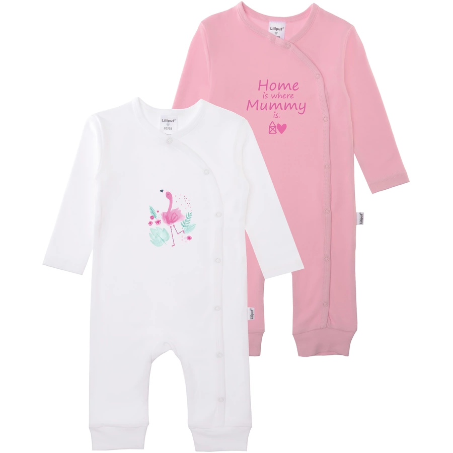 Liliput Overall 2er-Set Flamingo weiss rosa