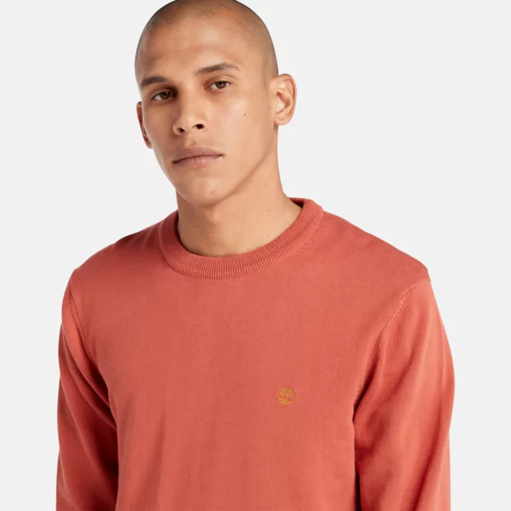 Suéter Williams River de gola redonda para homens na cor vermelha.