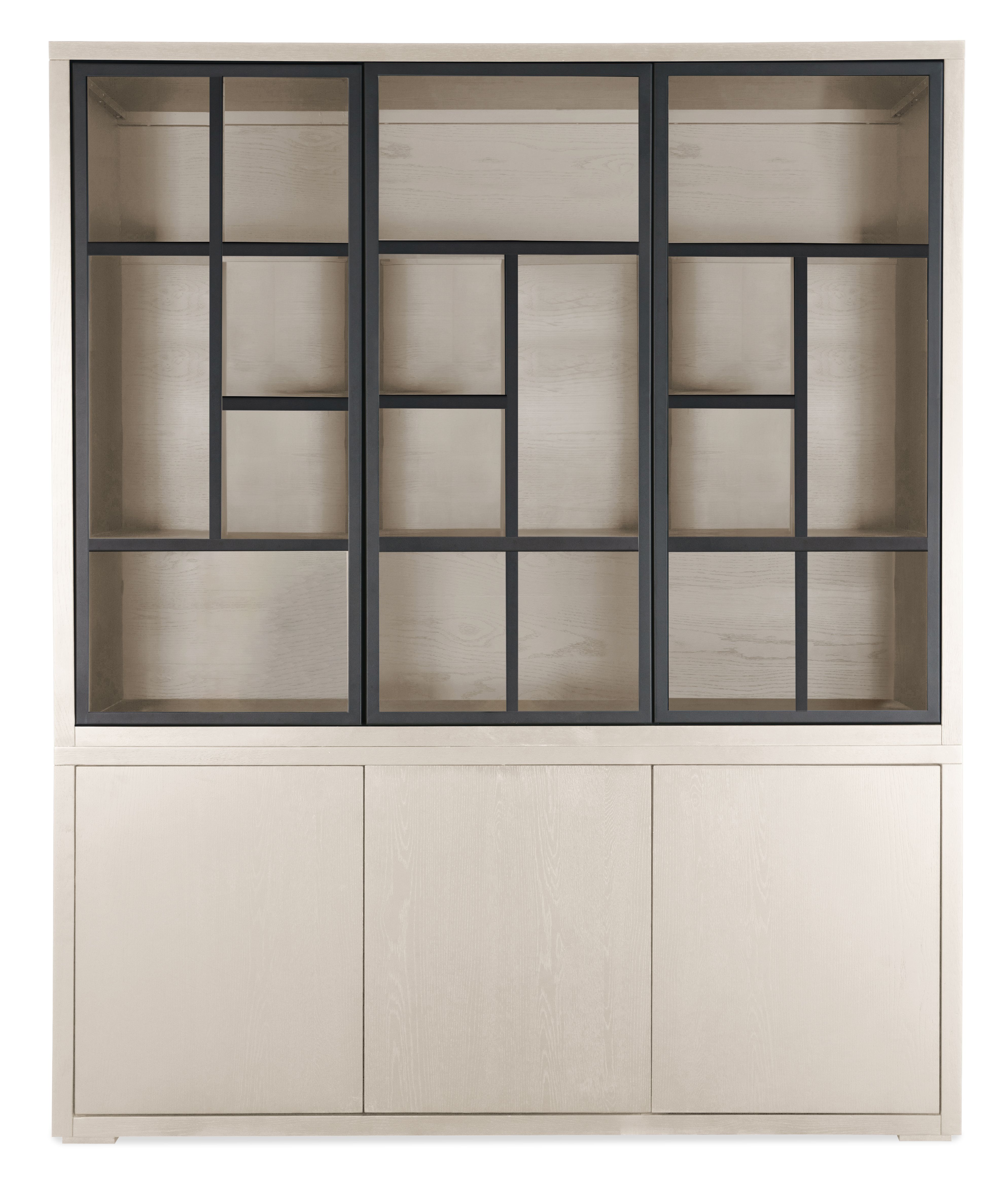 Vitrinekast greige ruit Velori B173 x D45 x H220 cm
