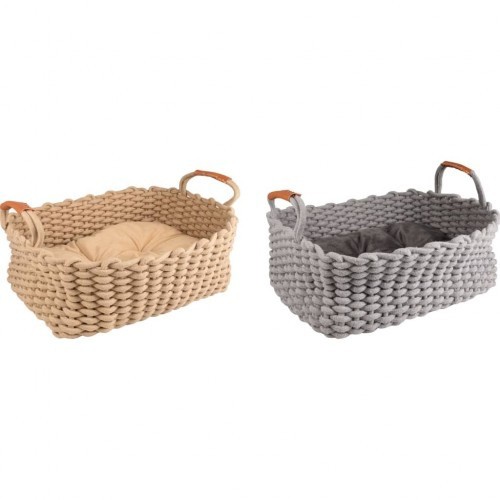Cama para gatos Enya em formato de cesta, cinza