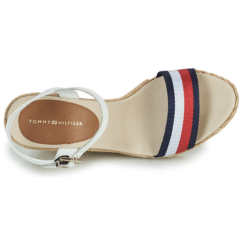 Tommy Hilfiger - SHIMMERY RIBBON HIGH WEDGE - Blanc