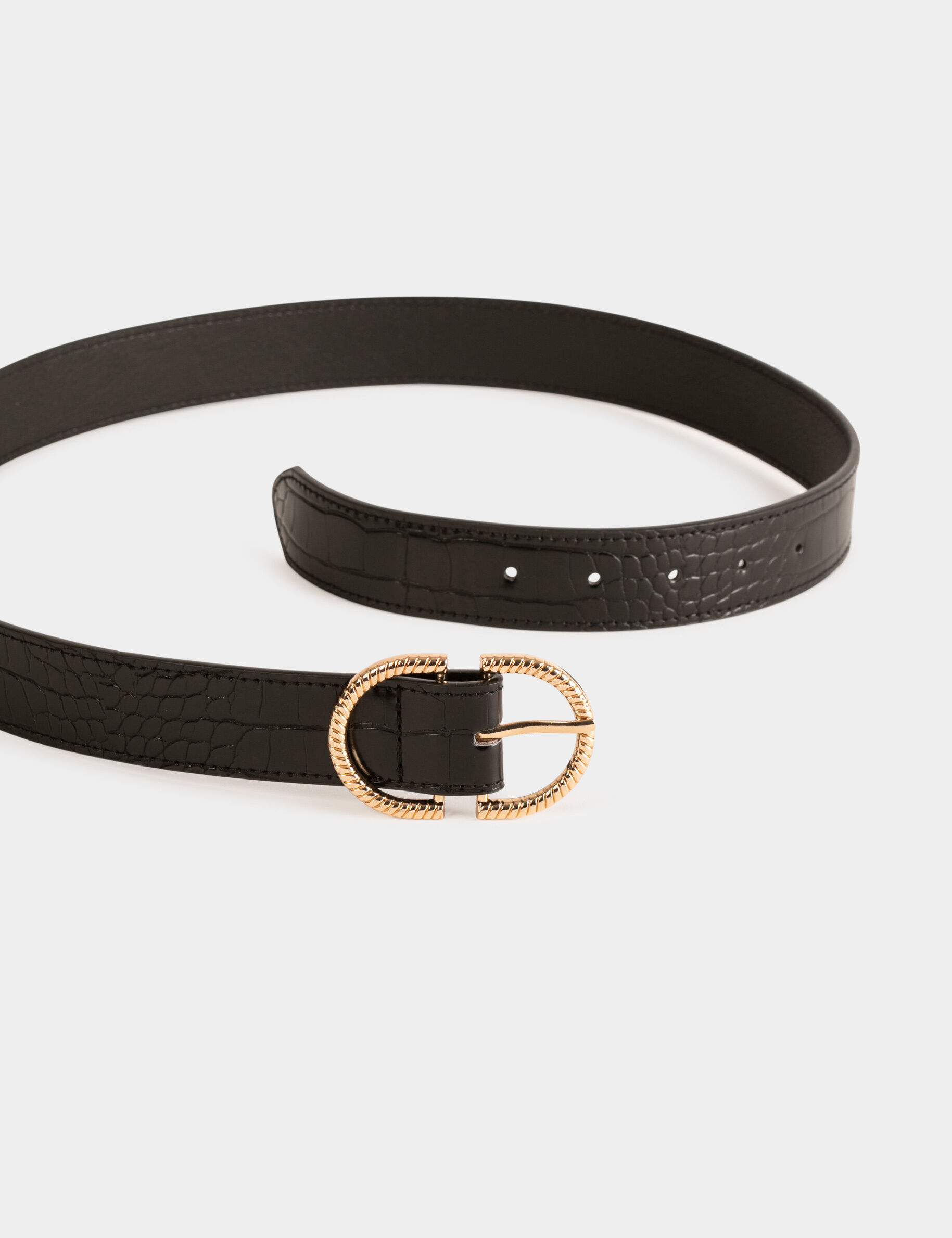 Ceinture aspect croco noir femme - noir