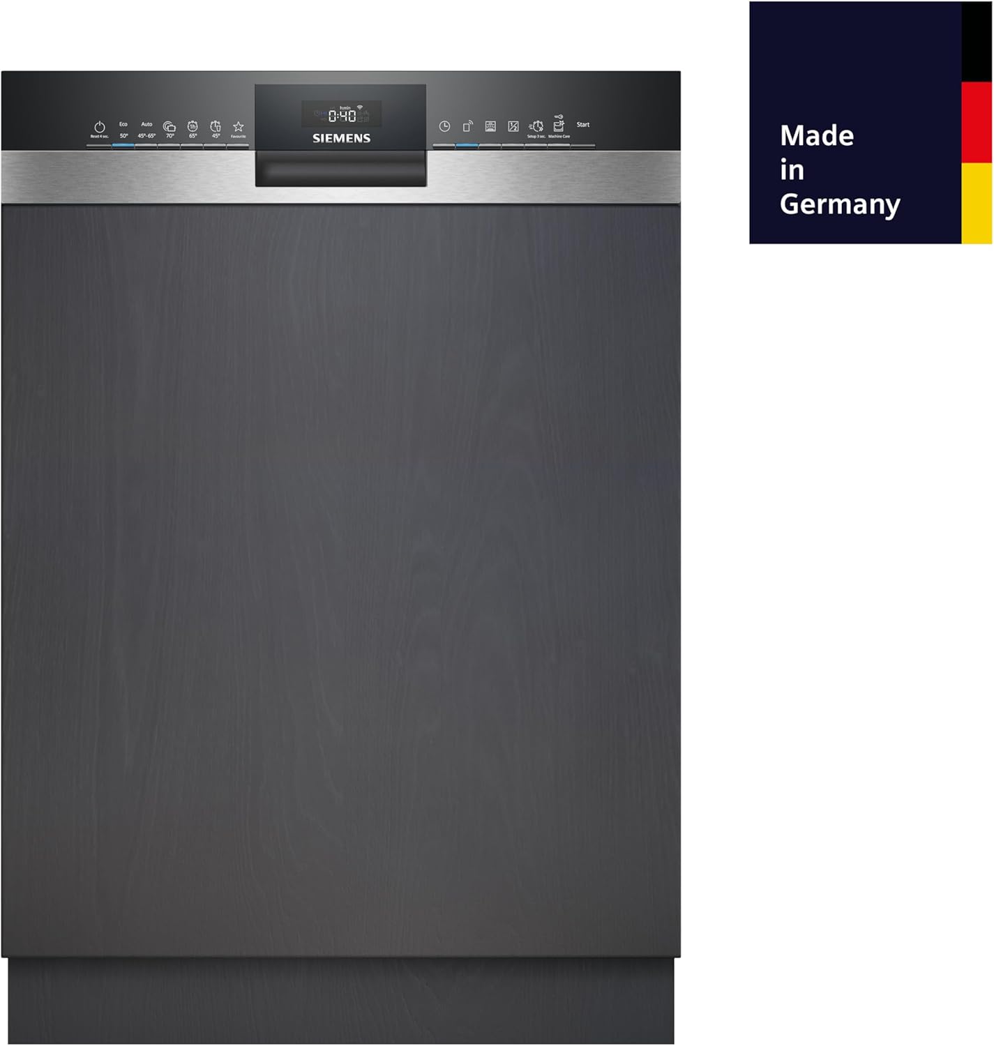 Siemens SN53ES02CE Geschirrspüler iQ300, teilintegrierte Spülmaschine mit Besteckschublade, 60 cm, HomeConnect, varioSpeed Plus, autoOpen dry, flexKörbe, Favorit