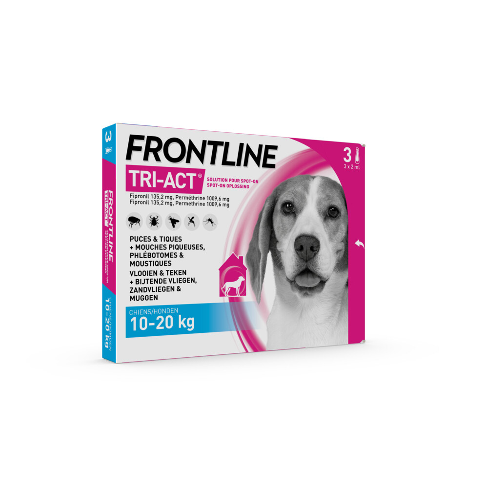 Frontline Tri-Act Anti Vlooien en Teken Druppels M3 pipetten