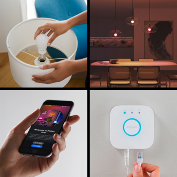 Philips Hue Essential starterkit - wit en gekleurd 3W - 2 E27 lampen met bridge en dimswitch