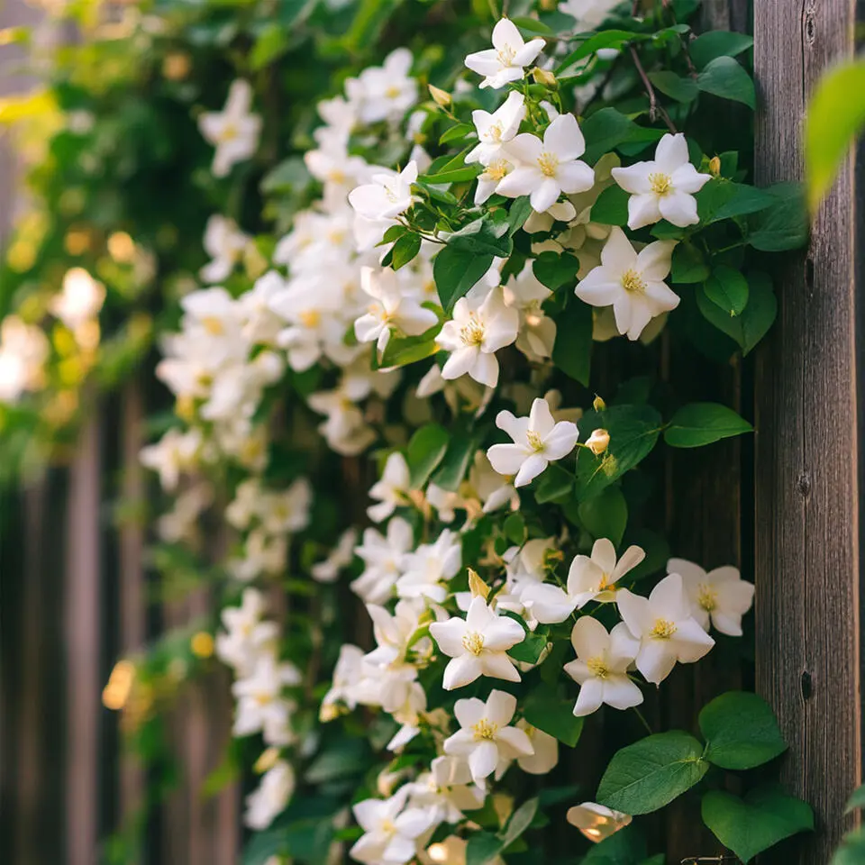Jasmijn - Set van 6 - Jasminum 'Officinale' - Hoogte 25-40cm - ⌀9cm