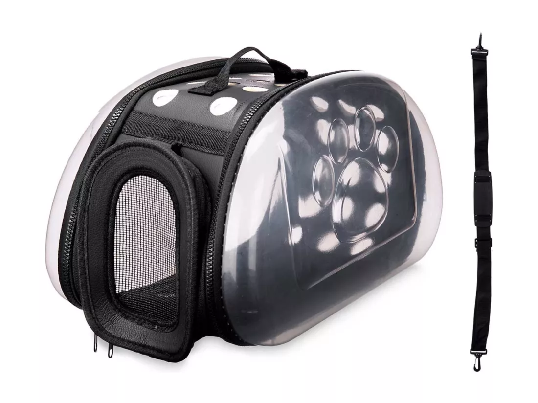 Sac de transport pour animaux en polyester noir 37x7,5x22cm