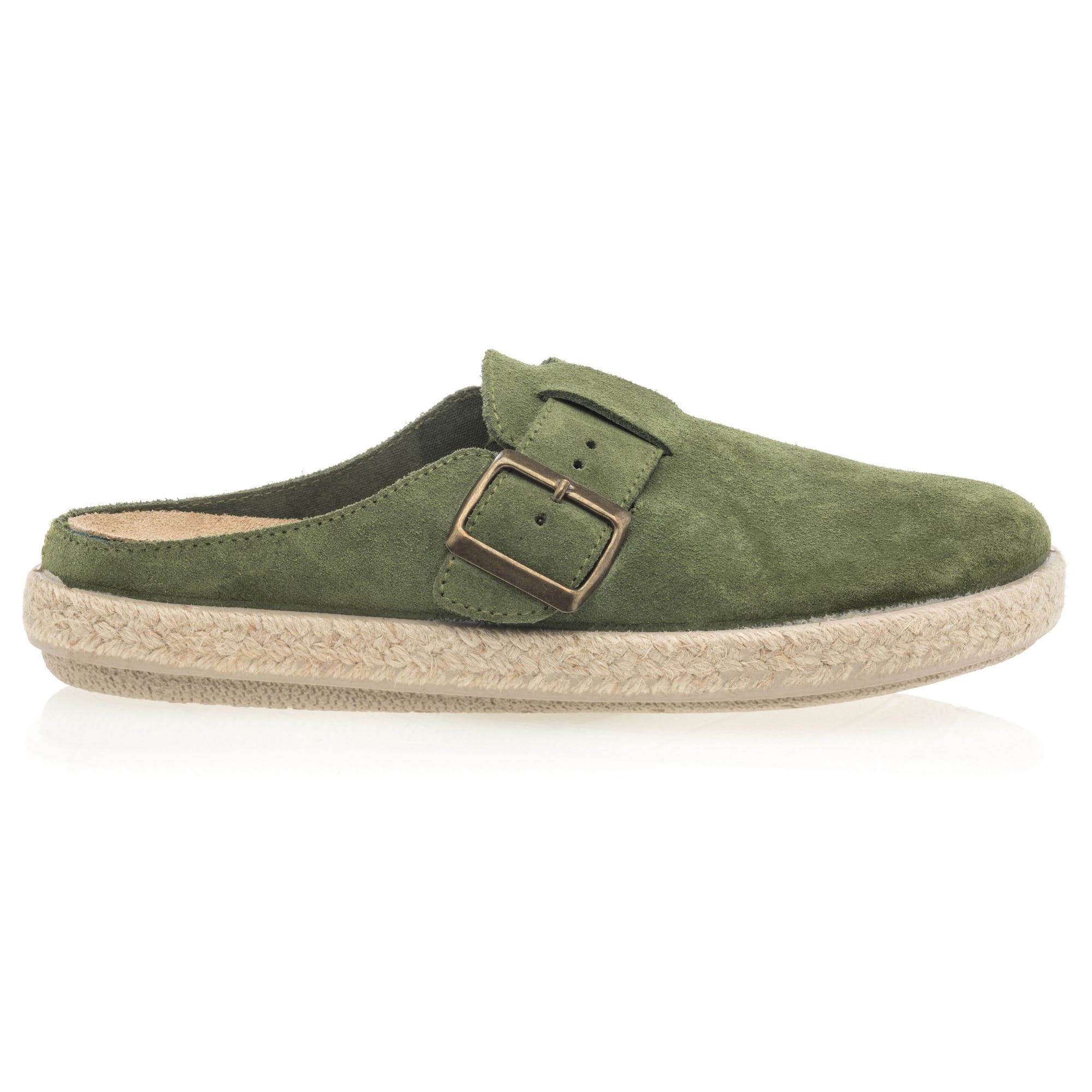 Mules Femme en cuir kaki