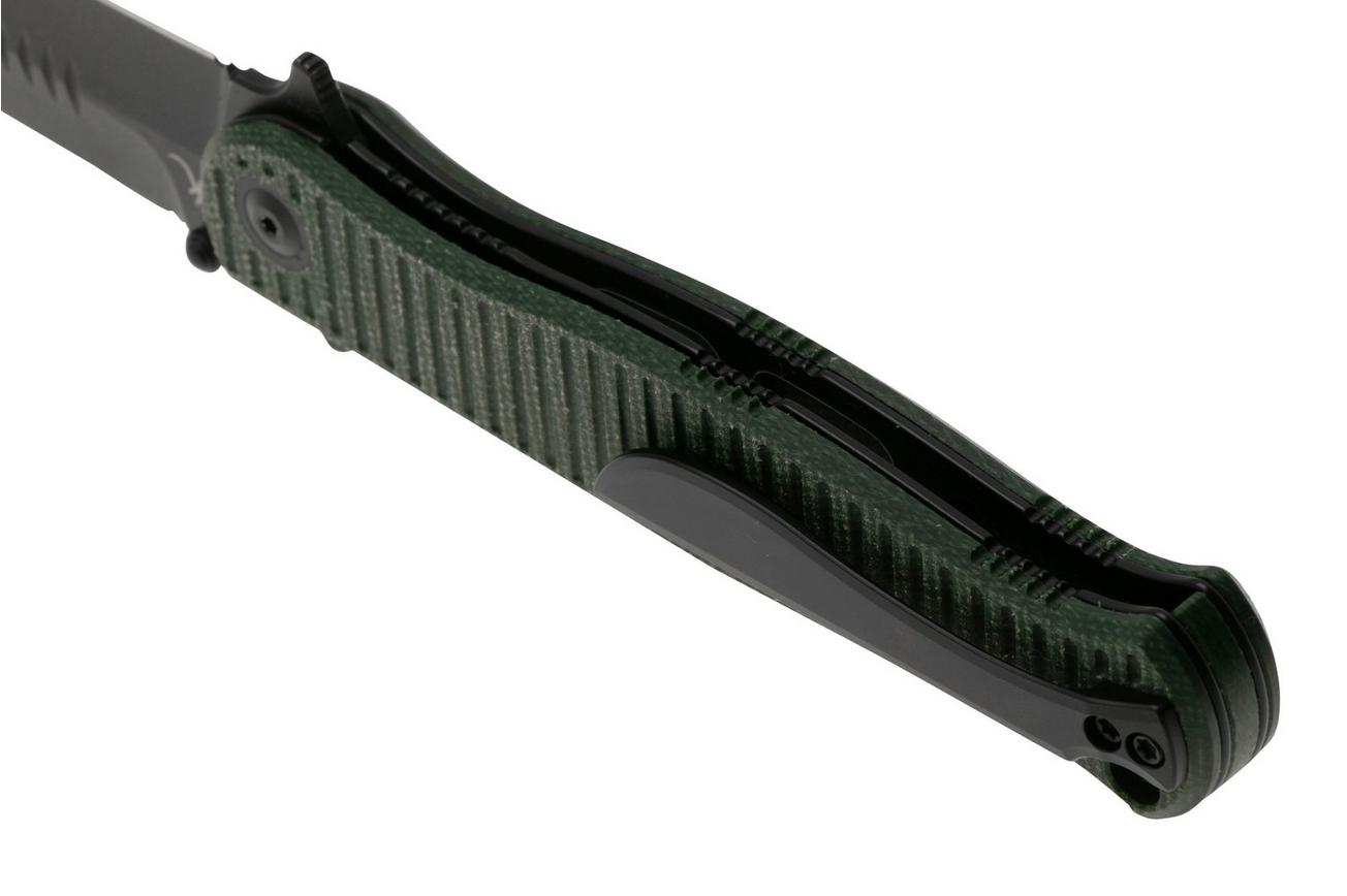 Civivi RS71 C23025-3 Blackwashed Nitro-V, Green Canvas Micarta zakmes, Robert Saniscalchi design