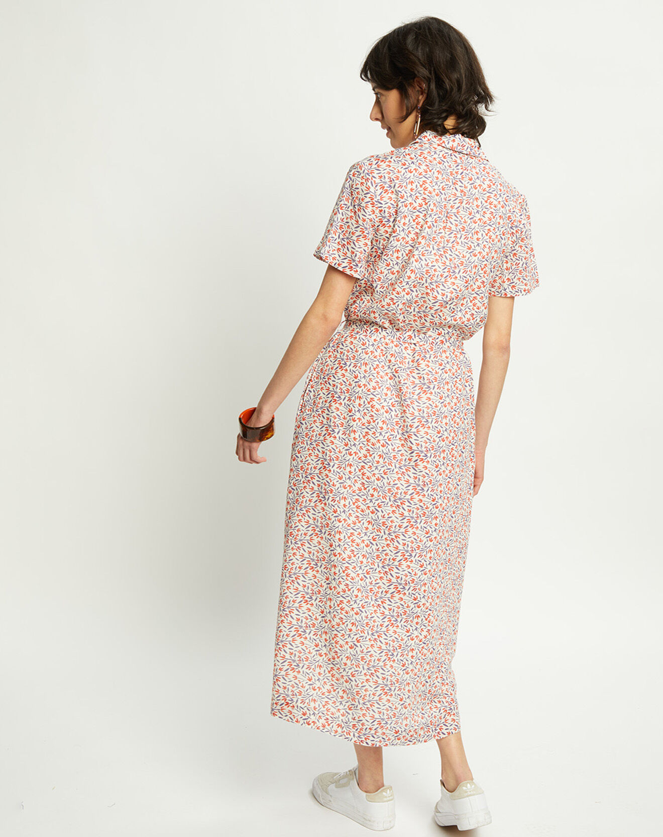 Harris Wilson Robe Laura imprimée écru/groseille