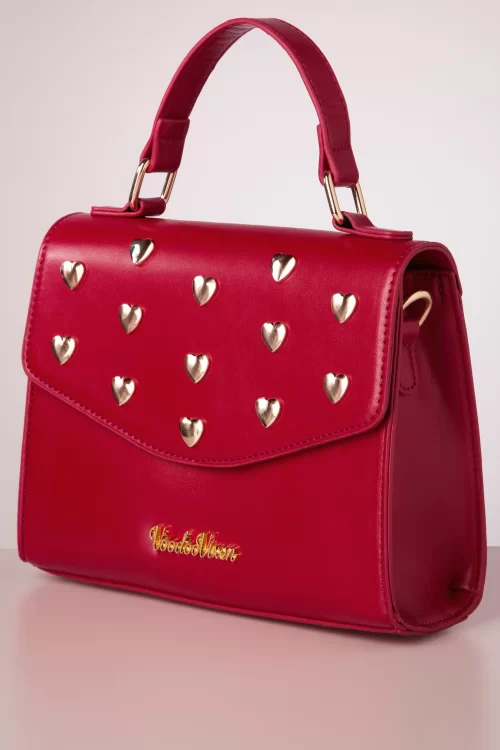 Vixen Heart Studded handtas in rood