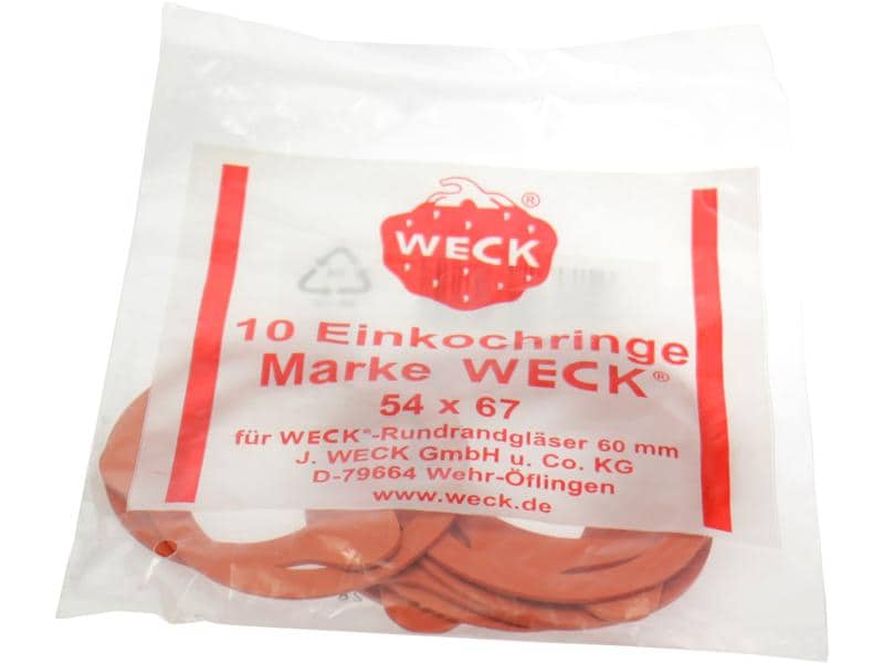 Weck Gummidichtring Ø 6 cm 10 Stück, Rot Einkochringe