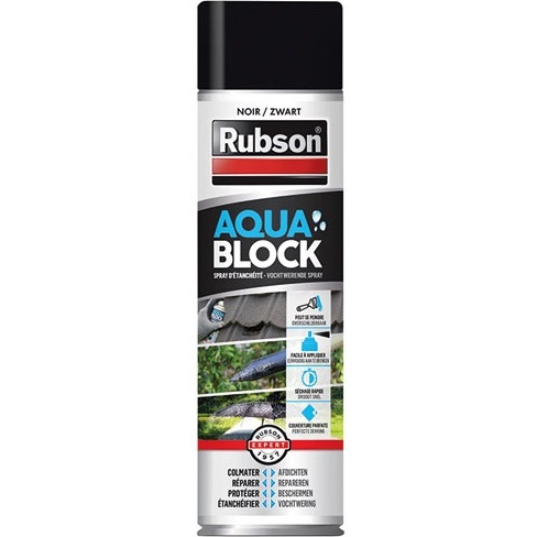 Rubson revêtement d 'étancheite aquablock spray 300ml noir