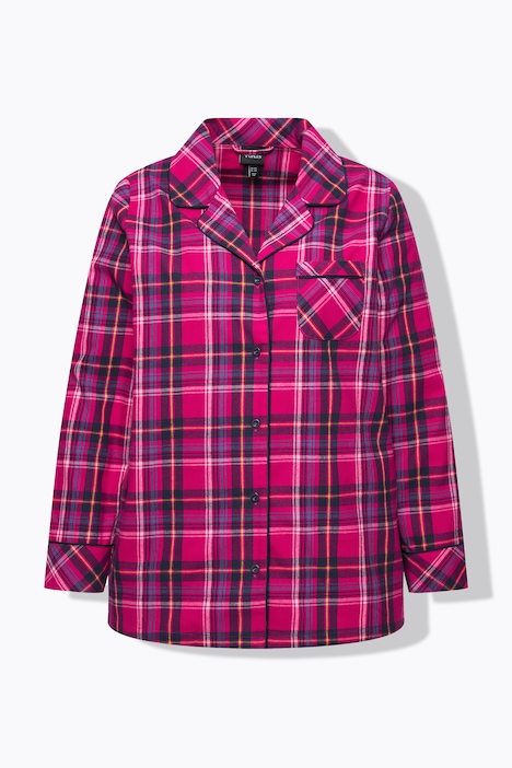 Pyjama, Flanell, Karo, Reverskragen, Langarm