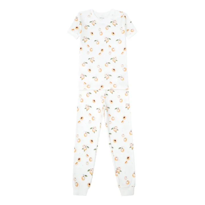 Petit Lem Pyjama Manches Courtes Coton Bio Pêches | Ecru