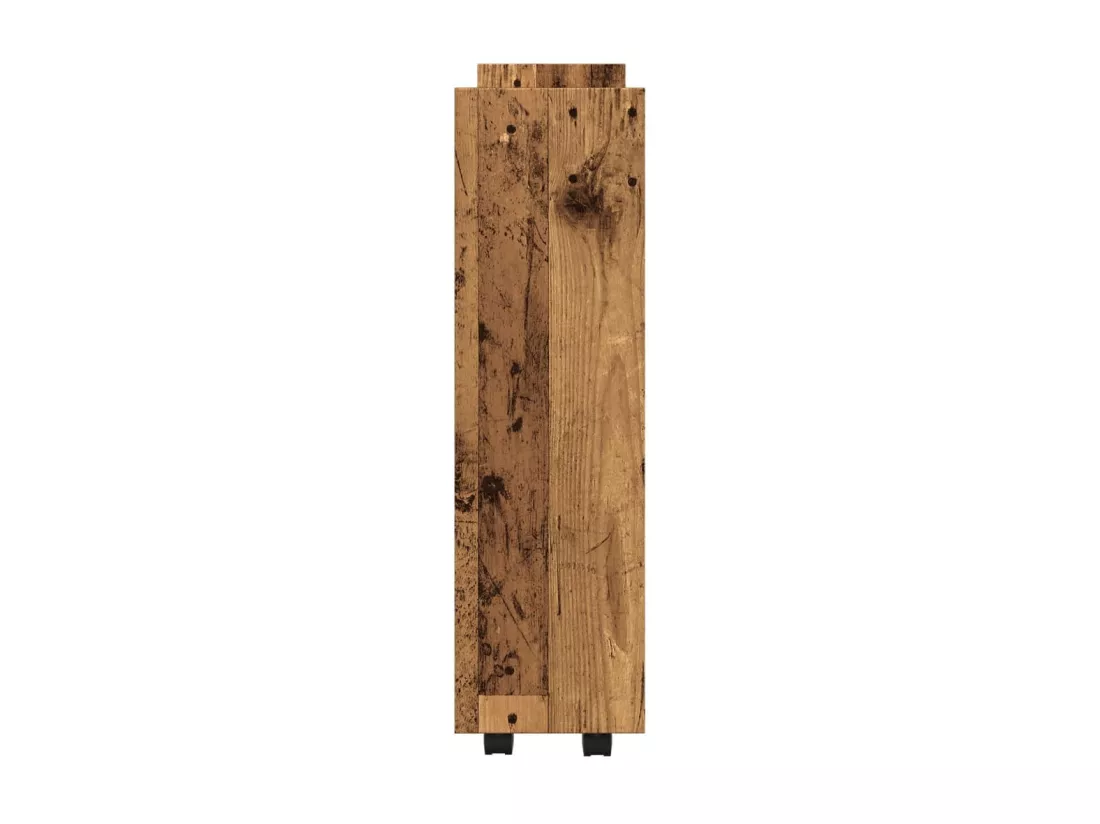 Chariot de rangement étroit 3 niveaux vieux bois