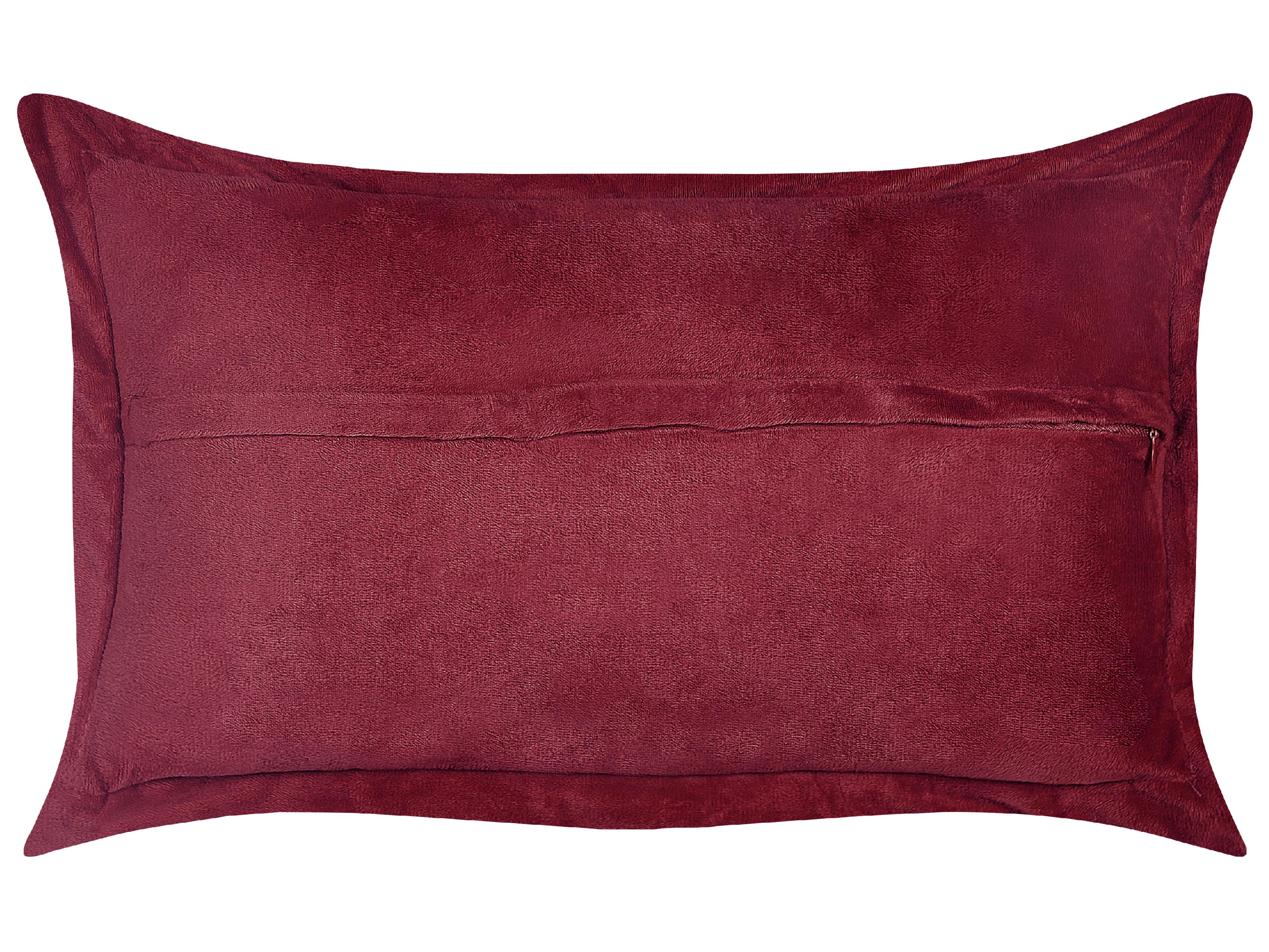Set van 2 sierkussens ZINNIA Corduroy 47 x 27 cm Bordeauxrood effen