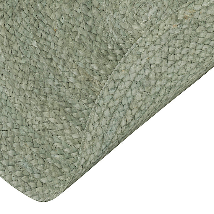 Tapis de bain rond GoodHome Elland coloris thé vert en toile de jute Ø70 cm