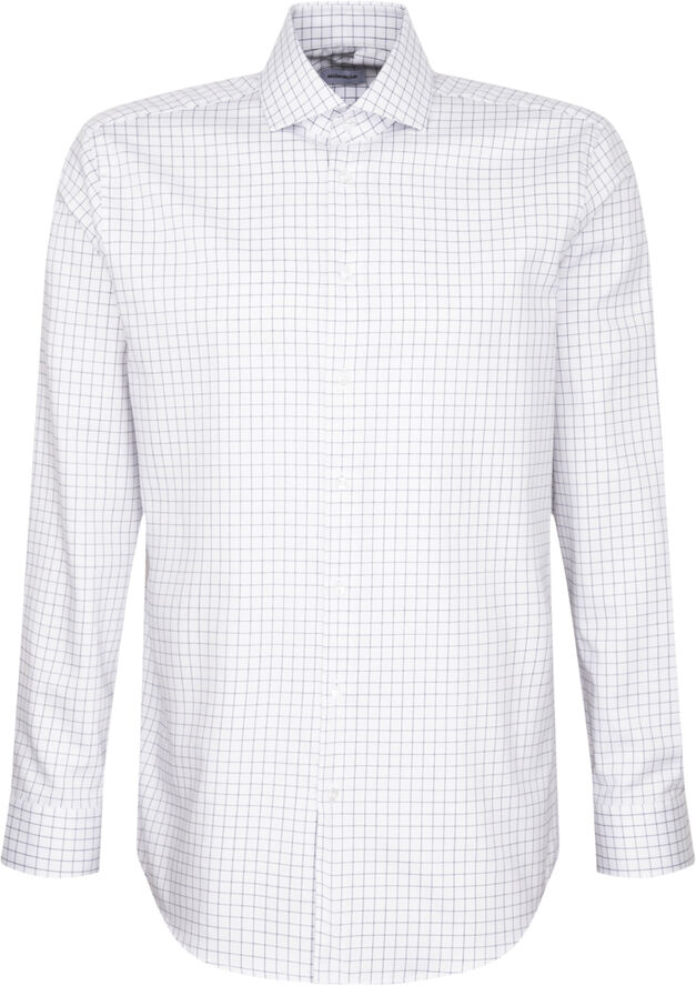 Seidensticker Business Shirt Regular Long sleeve Kent-Collar Check Blue
