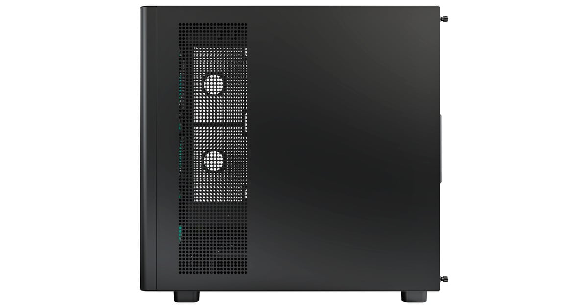 MontechXR Wood midi tower behuizing  (Zwart | 1x USB-A | 1x USB-C | RGB | Window)
