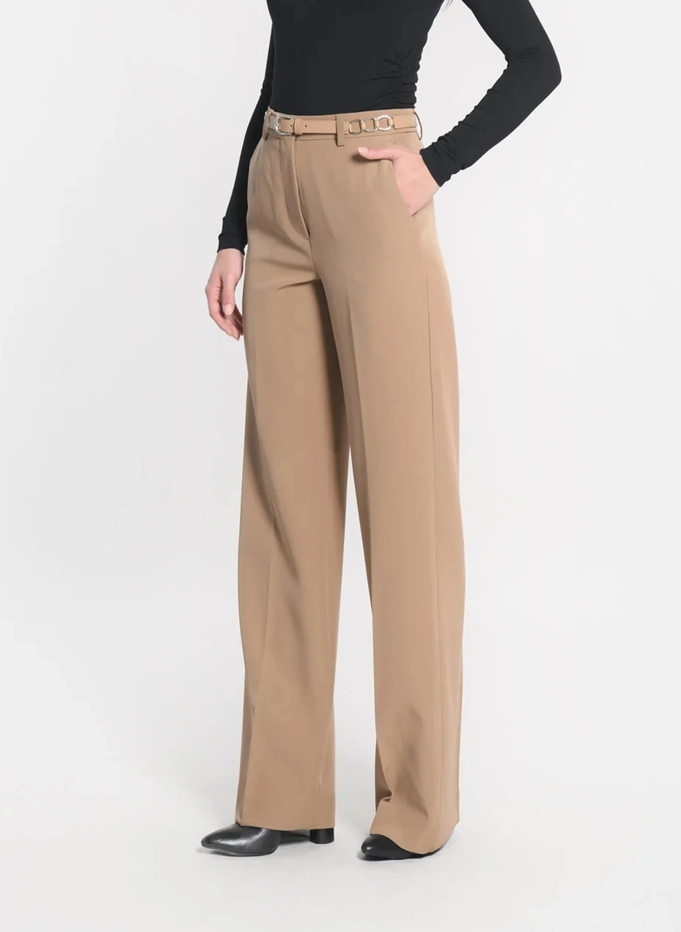 MATHILDA - Pantalon de tailleur droit| Marron