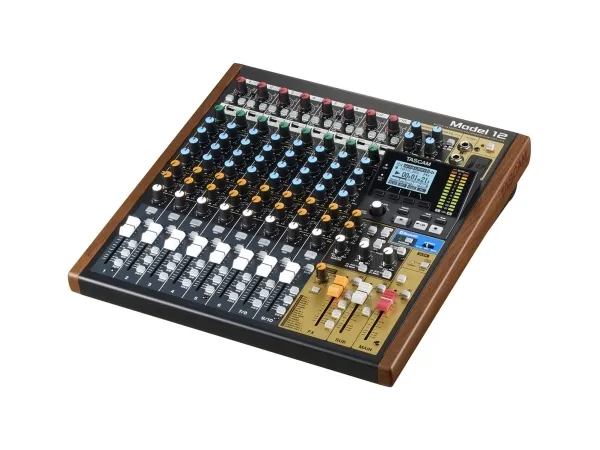 Tascam Model 12, 12 kanaler, Bluetooth, 16 W, Sort, Træ