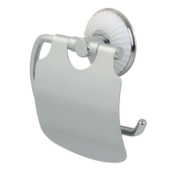 Tiger Ivy toiletrolhouder chroom/wit met klep