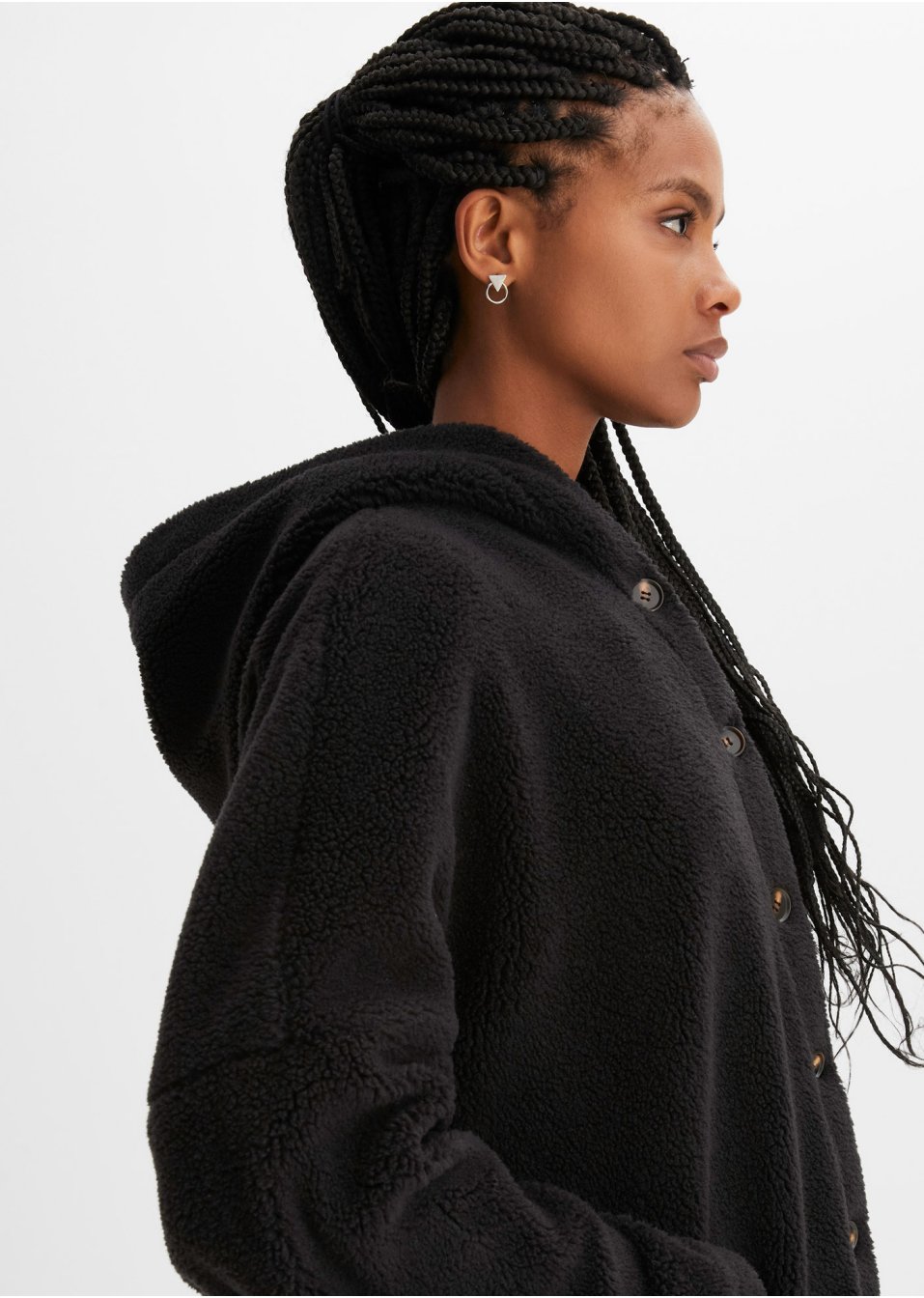 Veste oversize en polaire peluche