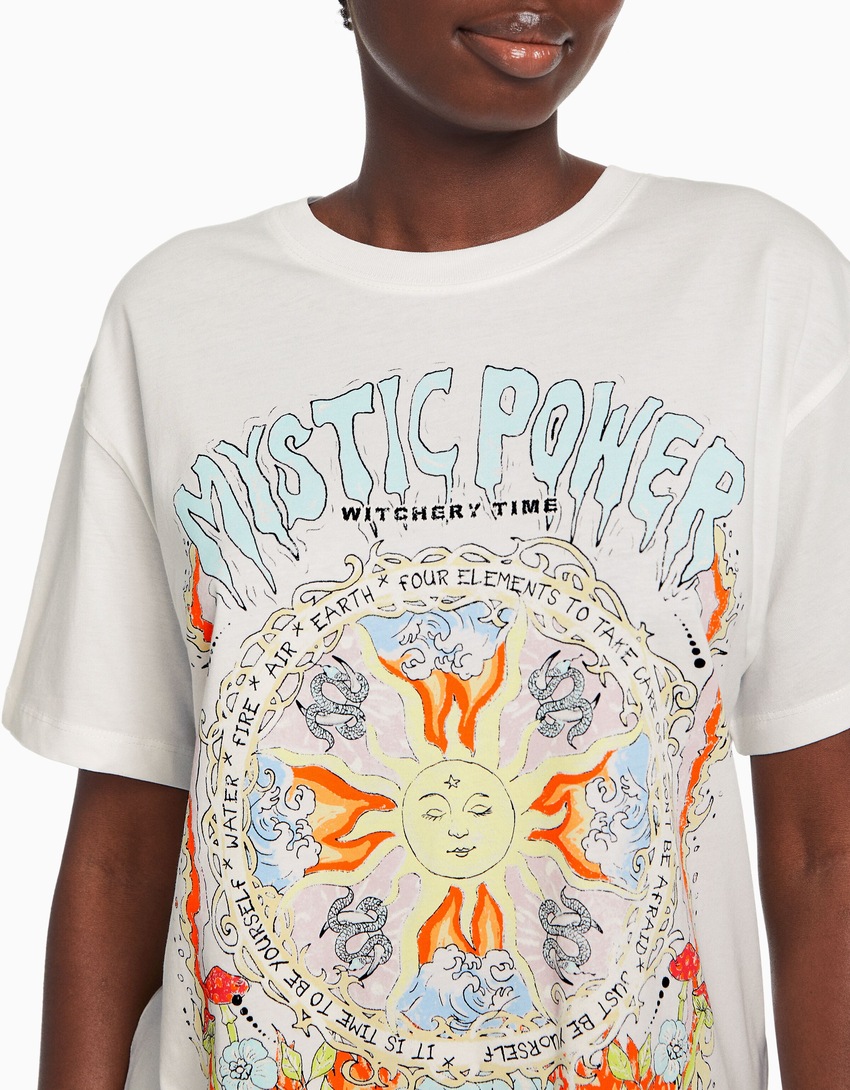 Camiseta de manga curta com estampa