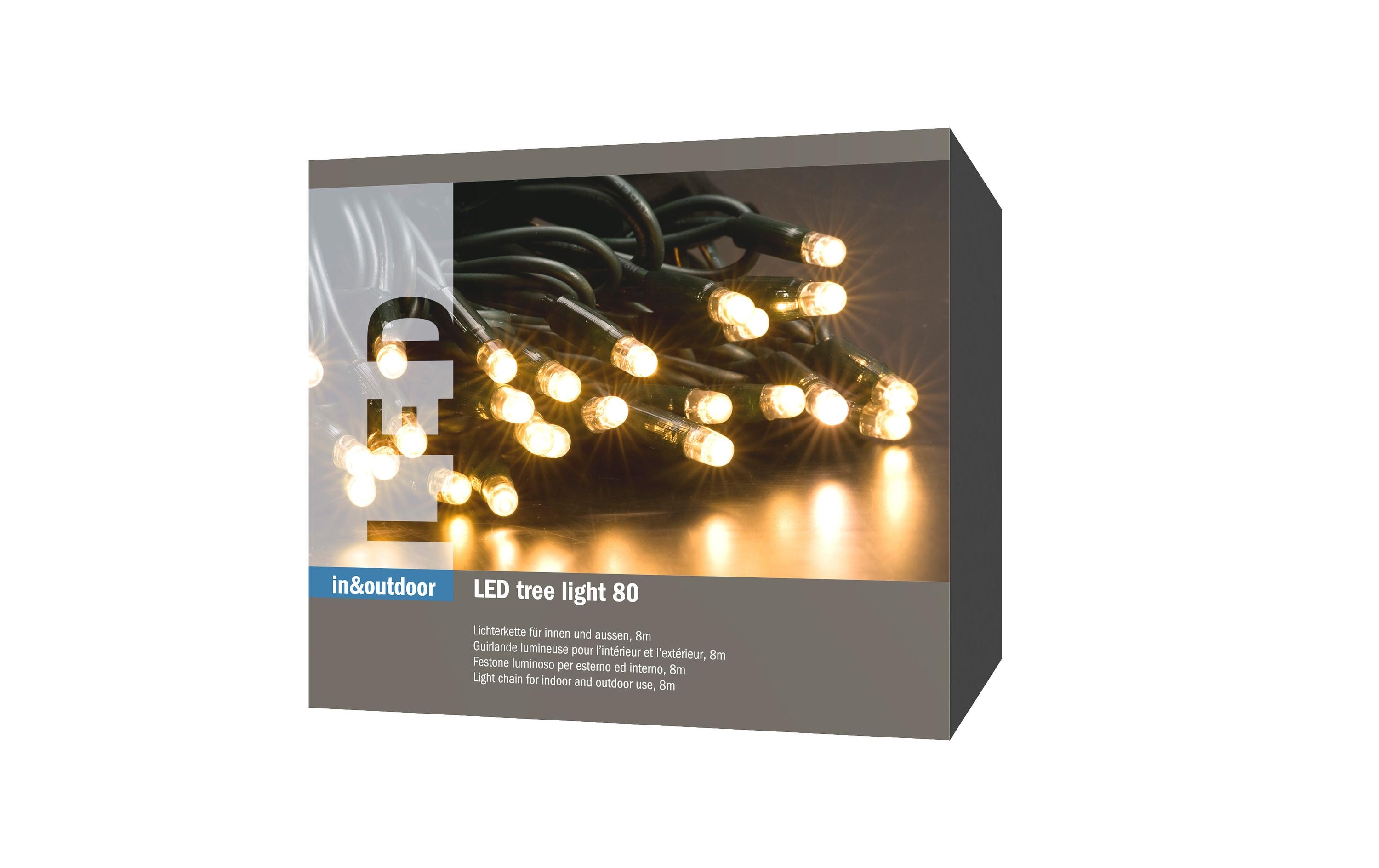 LED-Lichterkette Tree Light, 8 m, 80 LEDs, GrünLichterkette LED, indoor und outdoor
