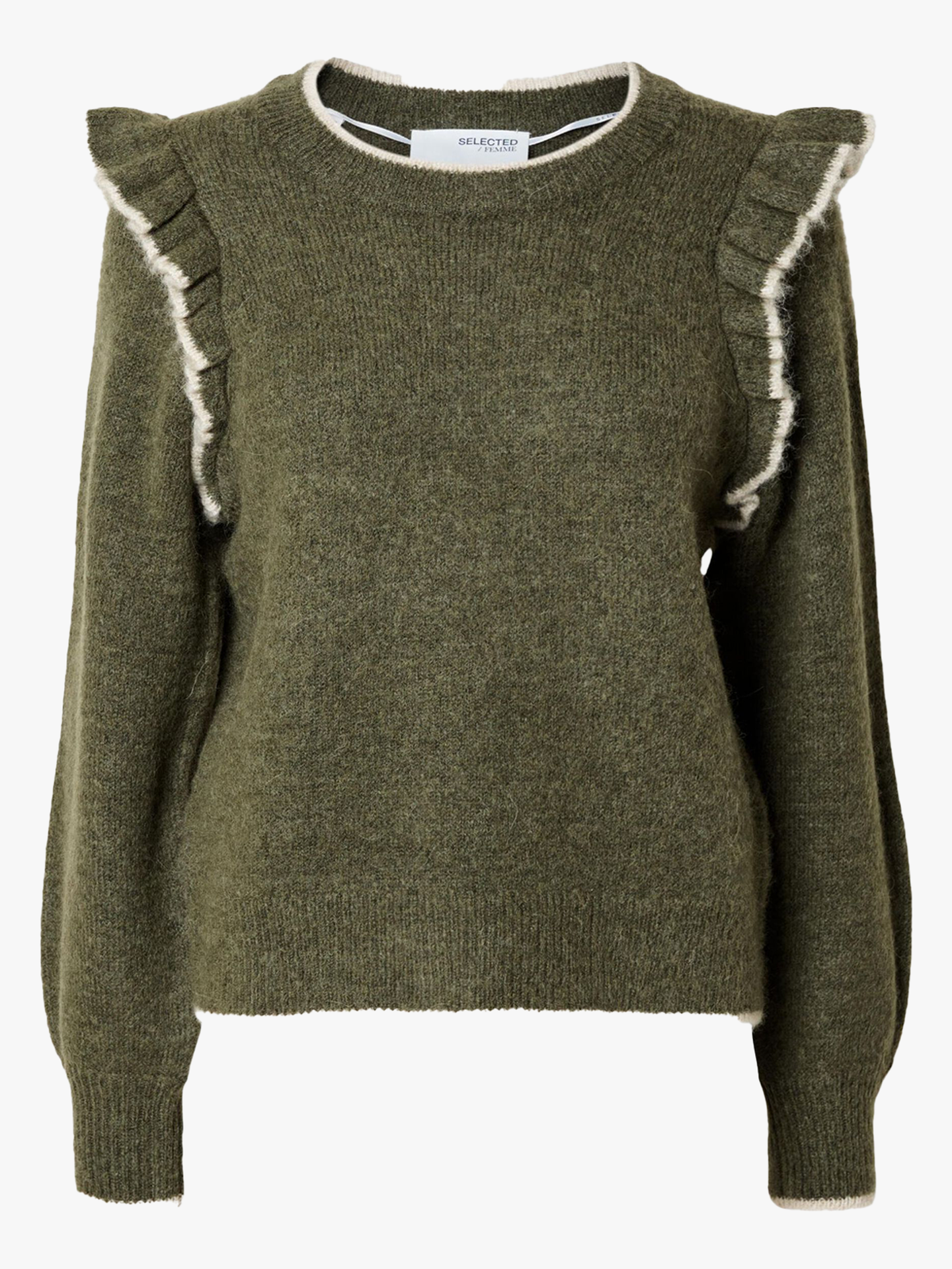 Alva Frills Long Sleeve Knit O-Neck