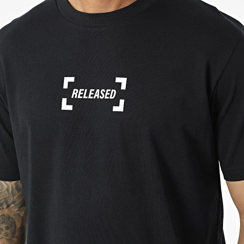 Tee Shirt Oversize Large Released Orange Noir