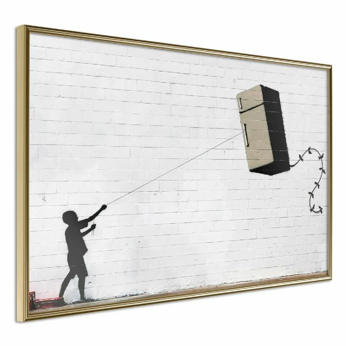 Paris Prix Affiche Encadrée Banksy Fridge Kite