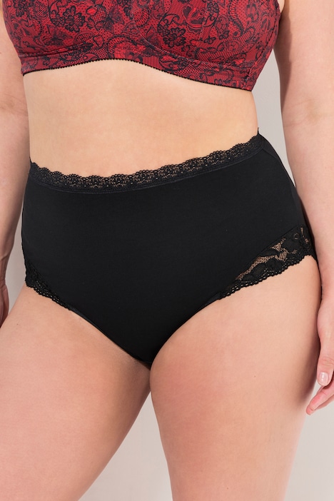 Maxislips, 3er-Pack, High Waist, Spitze