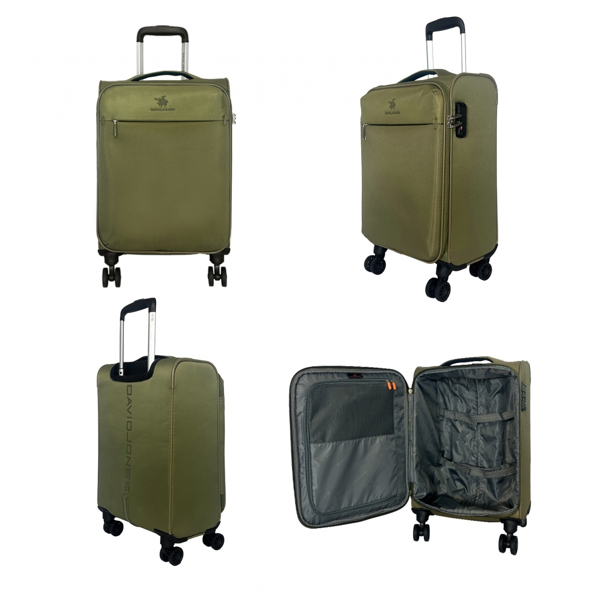David Jones Lot de 3 valises dont 1 cabine souples extensibles David Jones