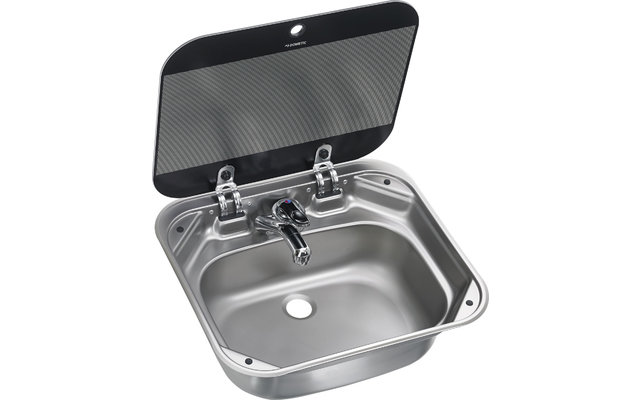 Dometic SNG 4237 Eckige Spüle mit Glasabdeckung 420 x 370 mm