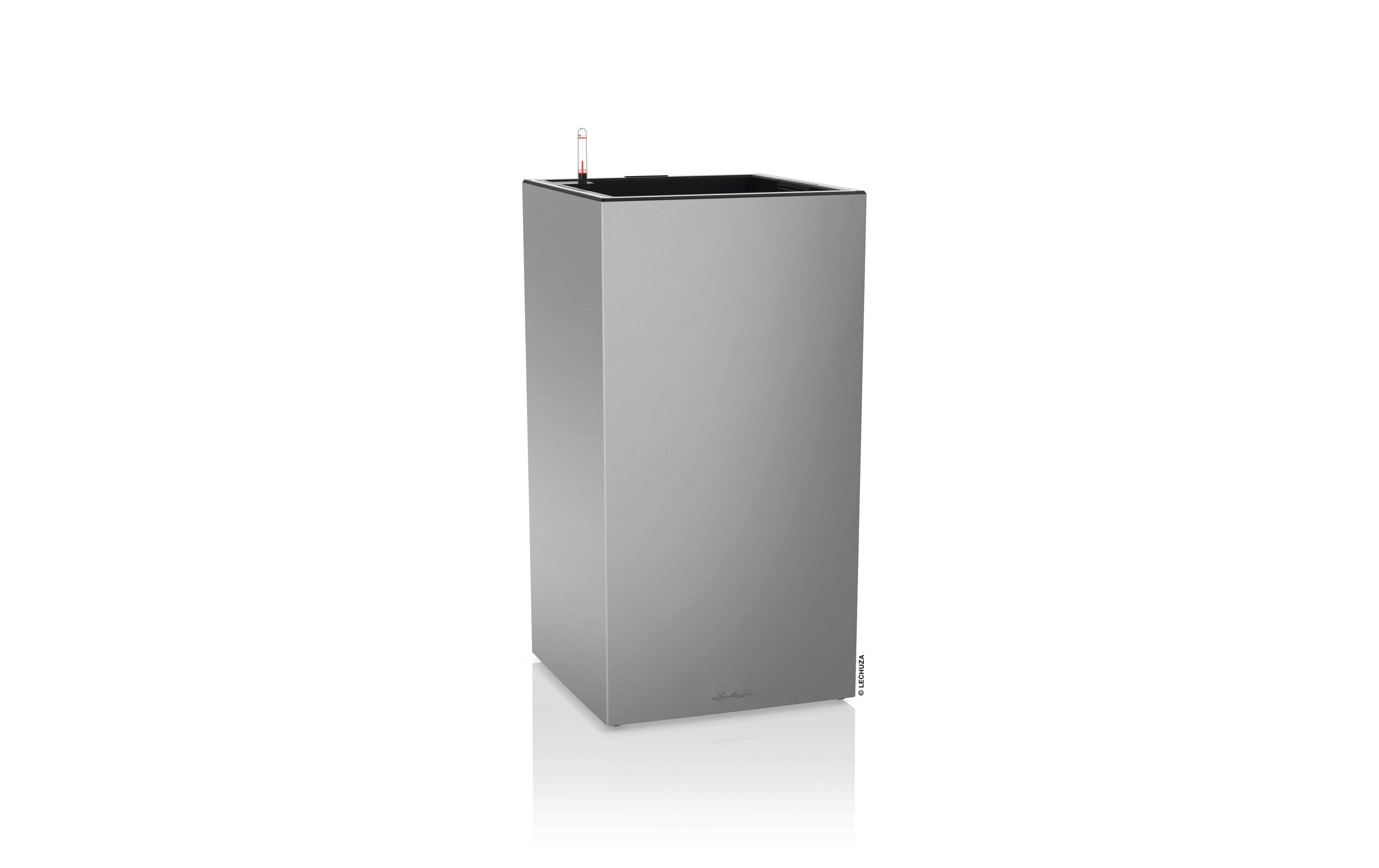 Blumentopf Canto Premium 40 High LED, Silber, Hochglanz<br>Pflanzentopf